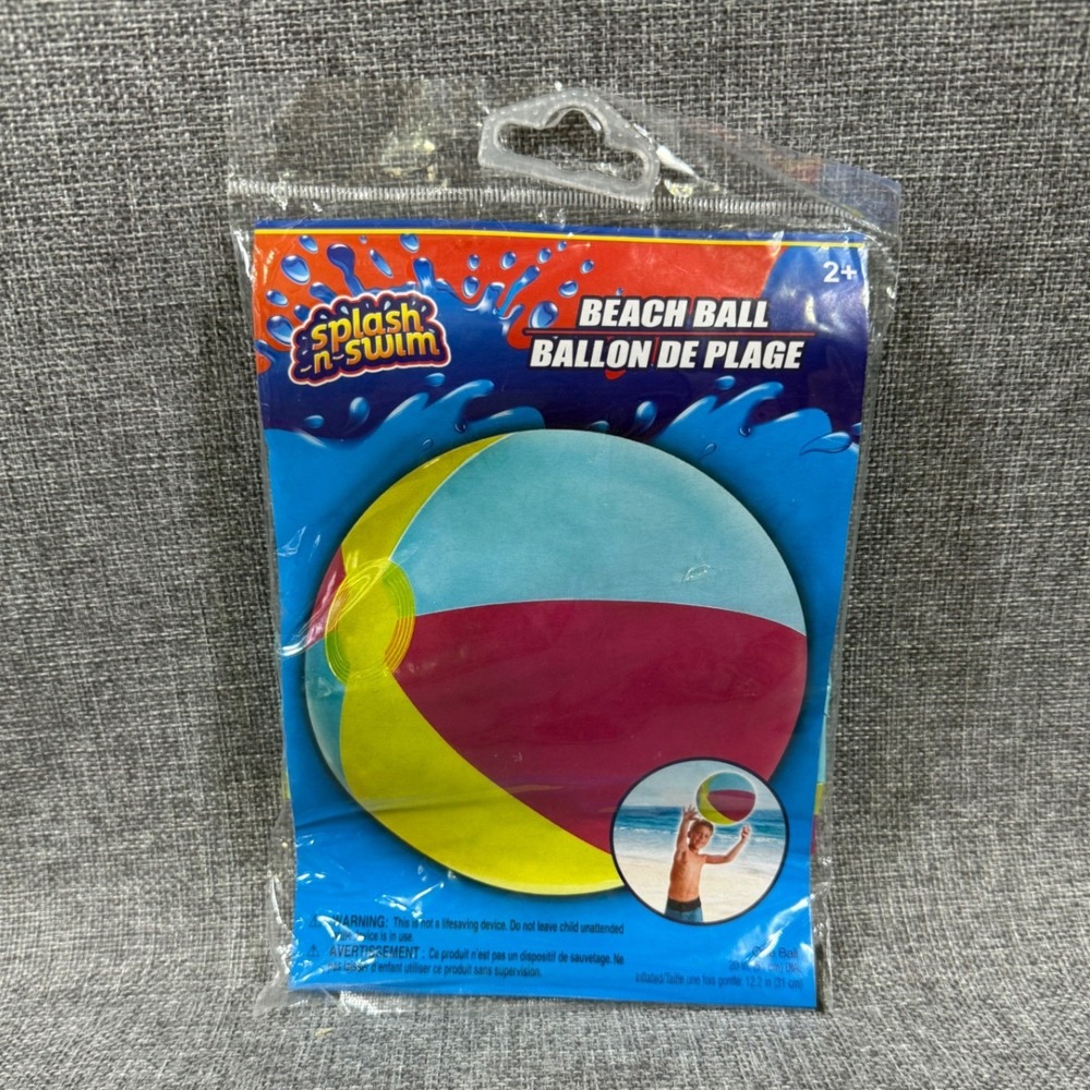 NEW Splash n Swim Beach Ball Kids One Multi New Inflatable Pool Toy Summer Fun